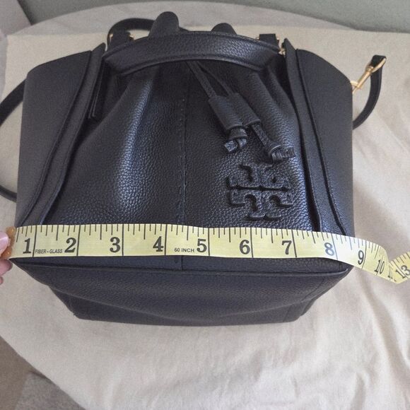 Tory Burch McGraw Dragonfly Tote/ Crossbody Bag BLACK/GOLD - Picture 7 of 8